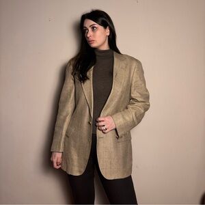 Vintage Polo University Club Ralph Lauren Wool Blazer Made USA Herringbone 46R